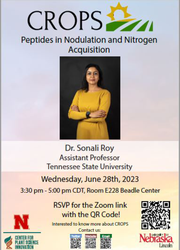 Sonali Roy, Tennessee State University, Peptides in Nodulation and Nitrogen Acquisition